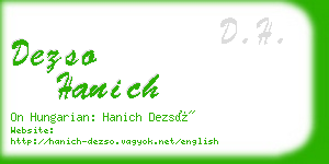 dezso hanich business card
